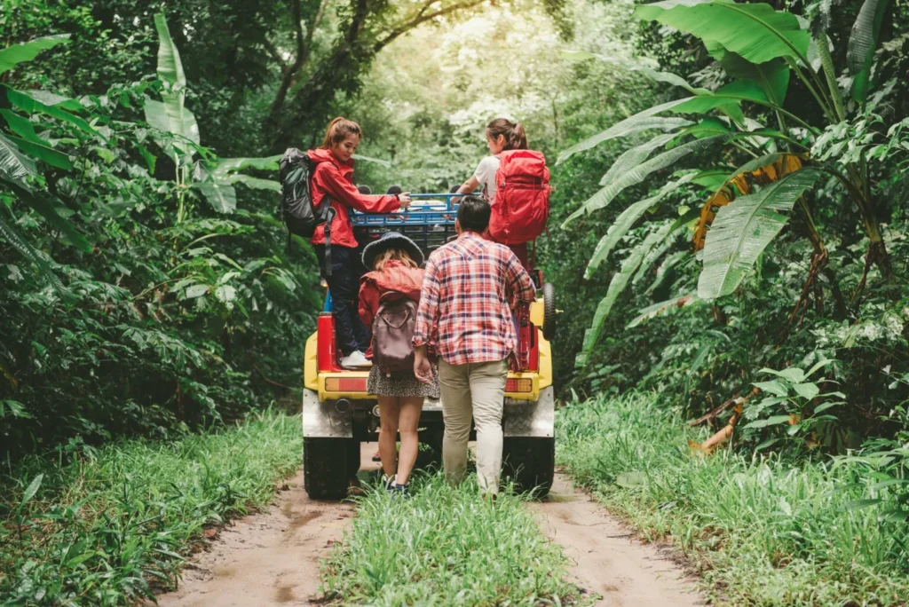 family of non-residents traveling