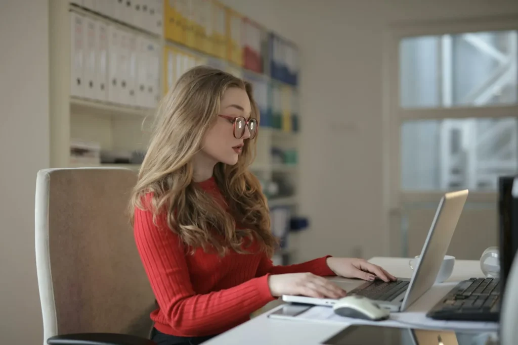 An accountant preparing a balance sheet.